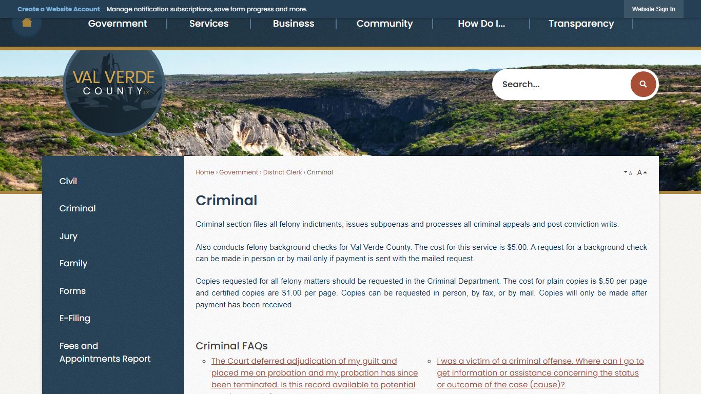 Criminal | Val Verde County, TX